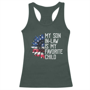 Funny My Son In Law Is My Favorite Child Racerback Tank Top American Flag Sunflower TS09 Dark Forest Green Print Your Wear