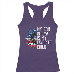 Funny My Son In Law Is My Favorite Child Racerback Tank Top American Flag Sunflower TS09 Purple Print Your Wear