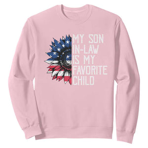 Funny My Son In Law Is My Favorite Child Sweatshirt American Flag Sunflower TS09 Light Pink Print Your Wear
