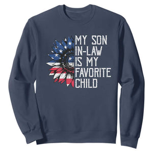 Funny My Son In Law Is My Favorite Child Sweatshirt American Flag Sunflower TS09 Navy Print Your Wear