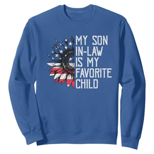 Funny My Son In Law Is My Favorite Child Sweatshirt American Flag Sunflower TS09 Royal Blue Print Your Wear