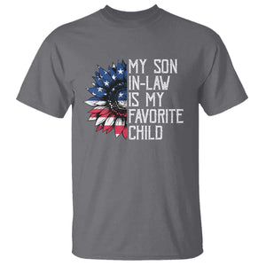 Funny My Son In Law Is My Favorite Child T Shirt American Flag Sunflower TS09 Charcoal Print Your Wear