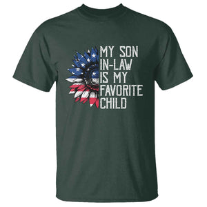 Funny My Son In Law Is My Favorite Child T Shirt American Flag Sunflower TS09 Dark Forest Green Print Your Wear