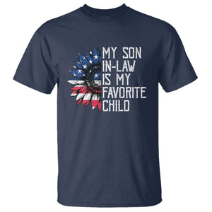 Funny My Son In Law Is My Favorite Child T Shirt American Flag Sunflower TS09 Navy Print Your Wear