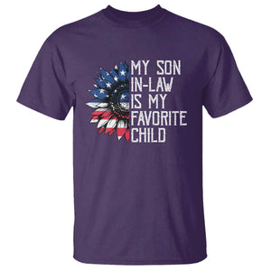 Funny My Son In Law Is My Favorite Child T Shirt American Flag Sunflower TS09 Purple Print Your Wear