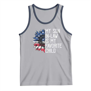 Funny My Son In Law Is My Favorite Child Tank Top American Flag Sunflower TS09 Athletic Heather Navy Print Your Wear