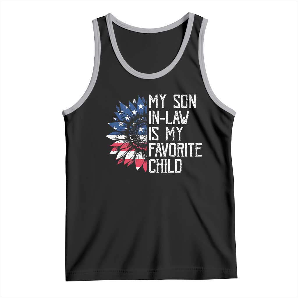 Funny My Son In Law Is My Favorite Child Tank Top American Flag Sunflower TS09 Black Athletic Heather Print Your Wear