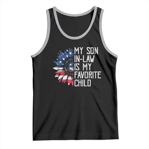 Funny My Son In Law Is My Favorite Child Tank Top American Flag Sunflower TS09 Black Athletic Heather Print Your Wear