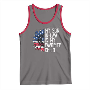 Funny My Son In Law Is My Favorite Child Tank Top American Flag Sunflower TS09 Deep Heather Red Print Your Wear