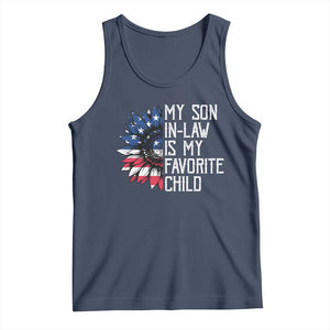 Funny My Son In Law Is My Favorite Child Tank Top American Flag Sunflower TS09 Navy Print Your Wear