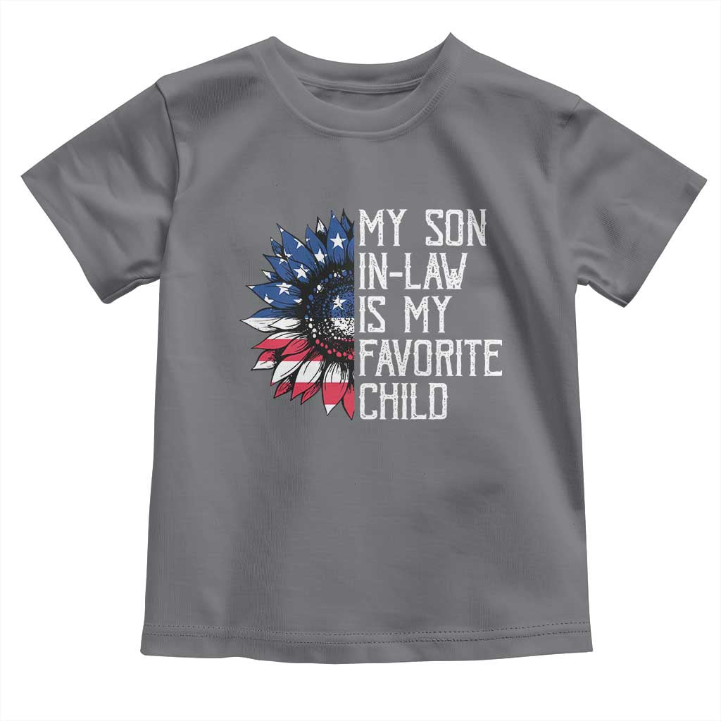Funny My Son In Law Is My Favorite Child Toddler T Shirt American Flag Sunflower TS09 Charcoal Print Your Wear