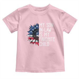 Funny My Son In Law Is My Favorite Child Toddler T Shirt American Flag Sunflower TS09 Light Pink Print Your Wear