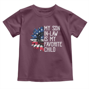Funny My Son In Law Is My Favorite Child Toddler T Shirt American Flag Sunflower TS09 Maroon Print Your Wear