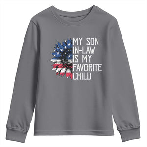 Funny My Son In Law Is My Favorite Child Youth Sweatshirt American Flag Sunflower TS09 Charcoal Print Your Wear