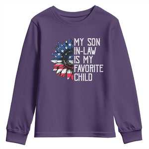 Funny My Son In Law Is My Favorite Child Youth Sweatshirt American Flag Sunflower TS09 Purple Print Your Wear