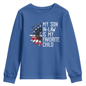 Funny My Son In Law Is My Favorite Child Youth Sweatshirt American Flag Sunflower TS09 Royal Blue Print Your Wear