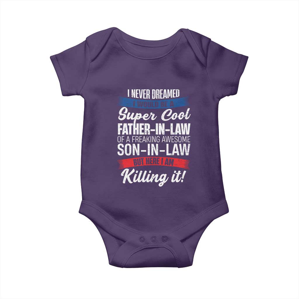 Funny I Never Dreamed I Would Be A Super Cool Father In Law Baby Onesie TS09 Purple Print Your Wear