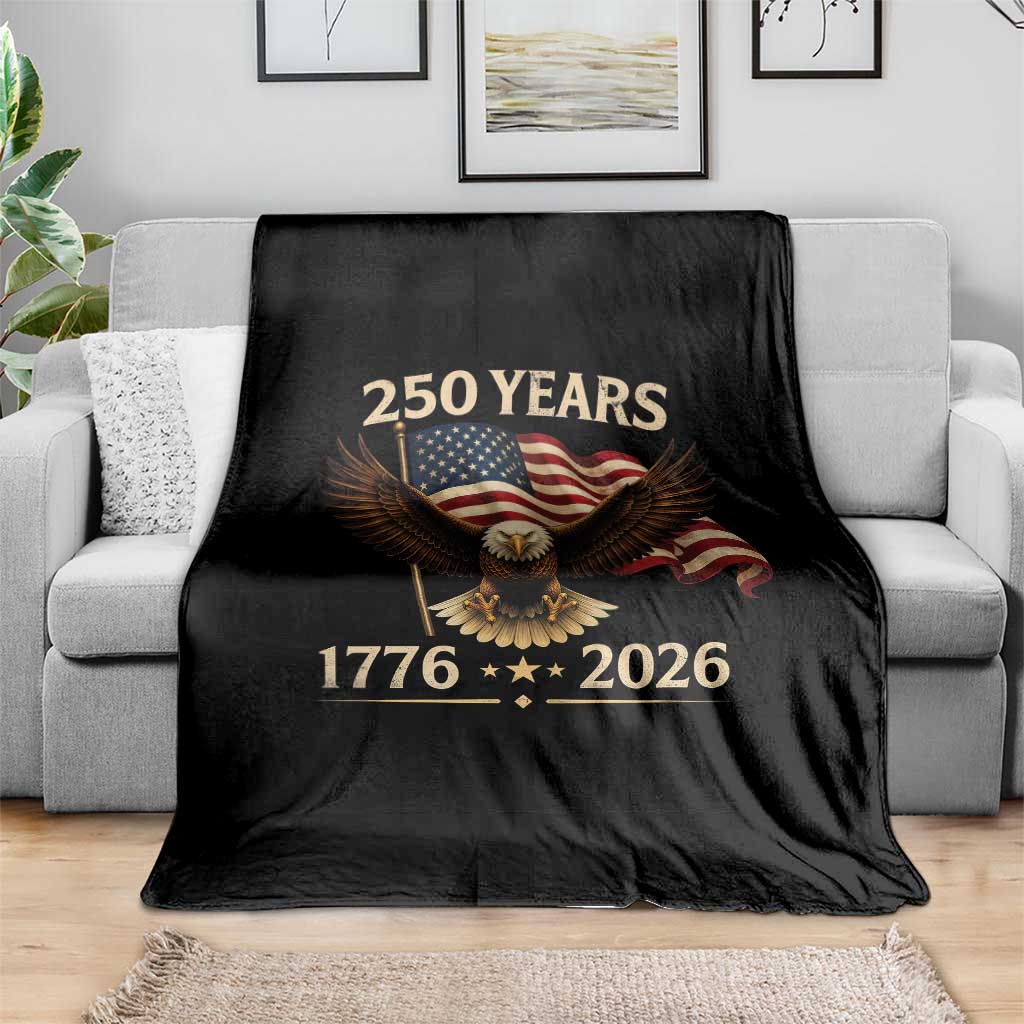 250 Anniversary USA Patriotic Eagle Throw Blanket 250th 4th Of July 1776 2026 Flag TS10 Print Your Wear