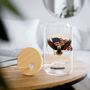 250 Anniversary USA Patriotic Eagle Glass Can 250th 4th Of July 1776 2026 Flag TS10 Print Your Wear