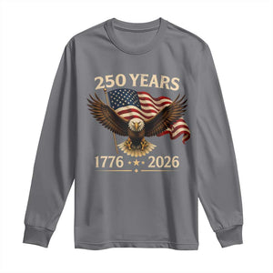 250 Anniversary USA Patriotic Eagle Long Sleeve Shirt 250th 4th Of July 1776 2026 Flag TS10 Charcoal Print Your Wear
