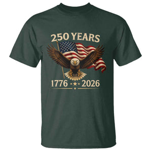 250 Anniversary USA Patriotic Eagle T Shirt 250th 4th Of July 1776 2026 Flag TS10 Dark Forest Green Print Your Wear