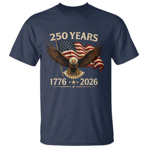 250 Anniversary USA Patriotic Eagle T Shirt 250th 4th Of July 1776 2026 Flag TS10 Navy Print Your Wear