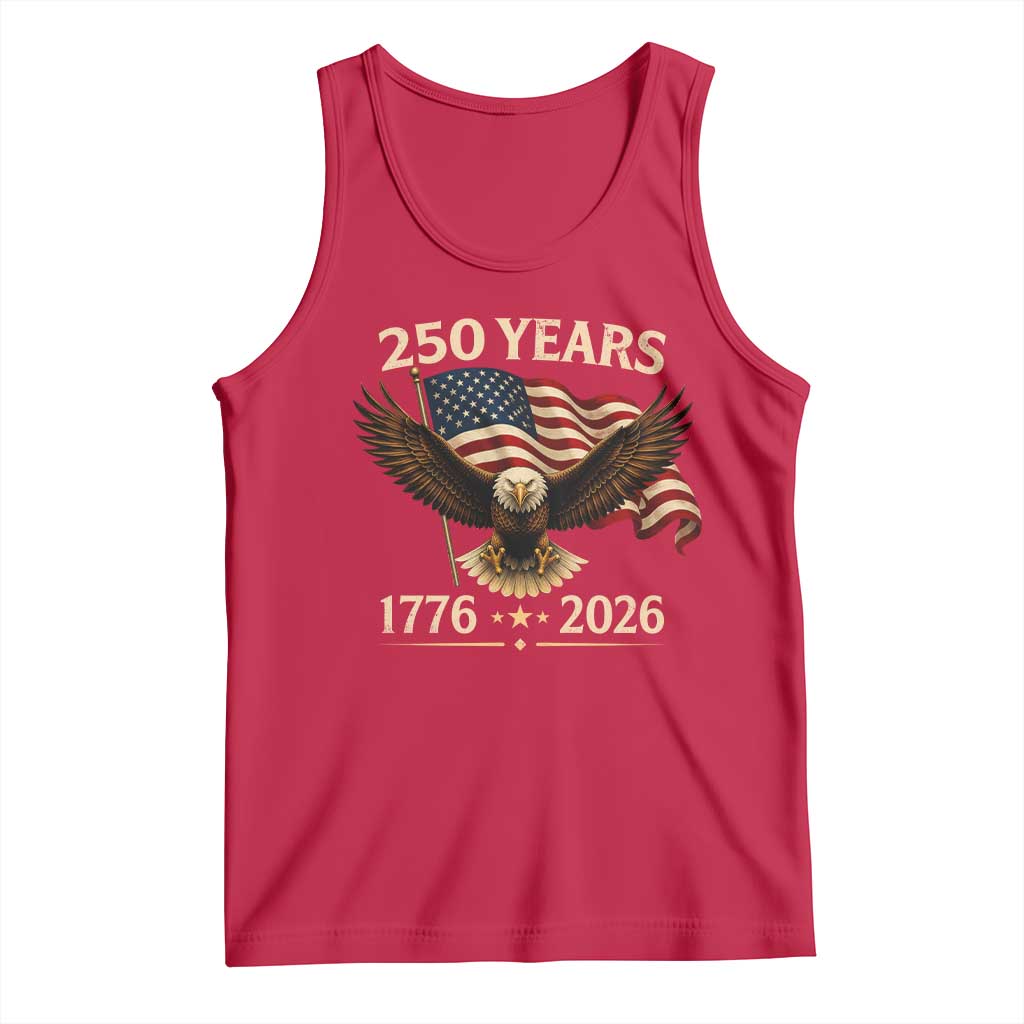 250 Anniversary USA Patriotic Eagle Tank Top 250th 4th Of July 1776 2026 Flag TS10 Red Print Your Wear