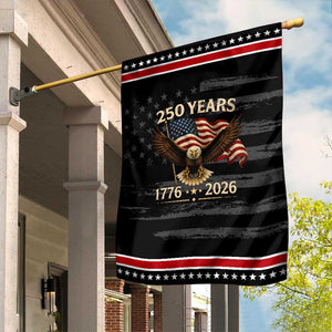 250 Anniversary USA Patriotic Eagle Garden Flag 250th 4th Of July 1776 2026 Flag TS10 Distressed Black Red Print Your Wear