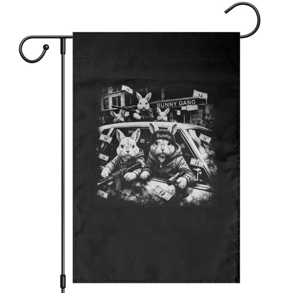 Funny Bunny Gang Garden Flag Vintage Rabbit Meme TS10 Black Print Your Wear
