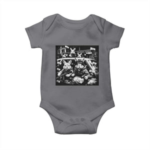 Funny Bunny Gang Baby Onesie Vintage Rabbit Meme TS10 Charcoal Print Your Wear