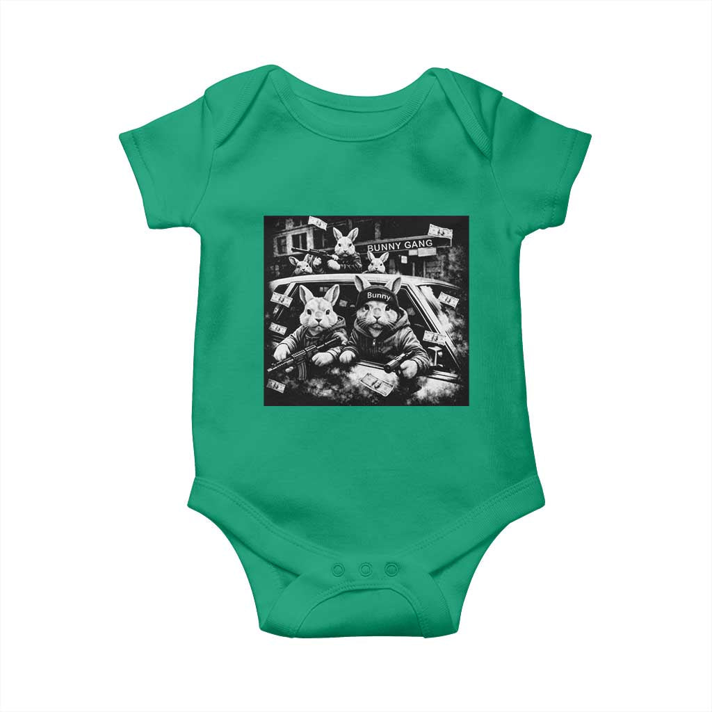 Funny Bunny Gang Baby Onesie Vintage Rabbit Meme TS10 Irish Green Print Your Wear