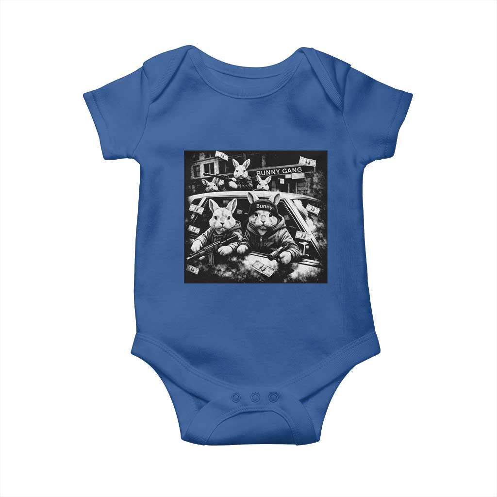 Funny Bunny Gang Baby Onesie Vintage Rabbit Meme TS10 Royal Blue Print Your Wear