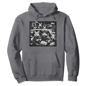 Funny Bunny Gang Hoodie Vintage Rabbit Meme TS10 Charcoal Print Your Wear