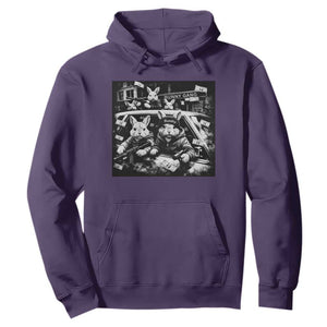 Funny Bunny Gang Hoodie Vintage Rabbit Meme TS10 Purple Print Your Wear