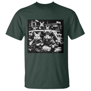 Funny Bunny Gang T Shirt Vintage Rabbit Meme TS10 Dark Forest Green Print Your Wear