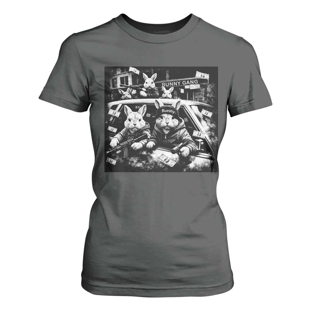 Funny Bunny Gang T Shirt For Women Vintage Rabbit Meme TS10 Dark Heather Print Your Wear