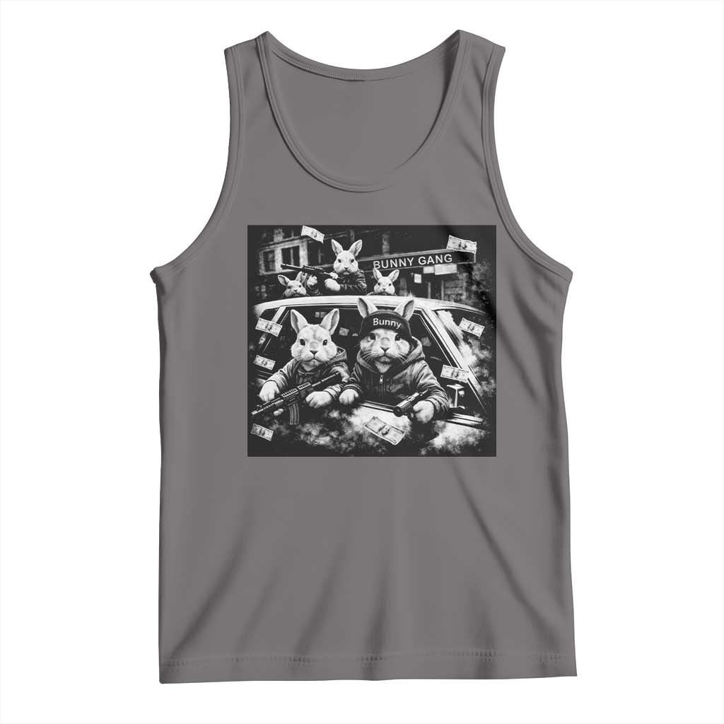 Funny Bunny Gang Tank Top Vintage Rabbit Meme TS10 Deep Heather Print Your Wear