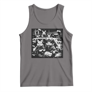 Funny Bunny Gang Tank Top Vintage Rabbit Meme TS10 Deep Heather Print Your Wear