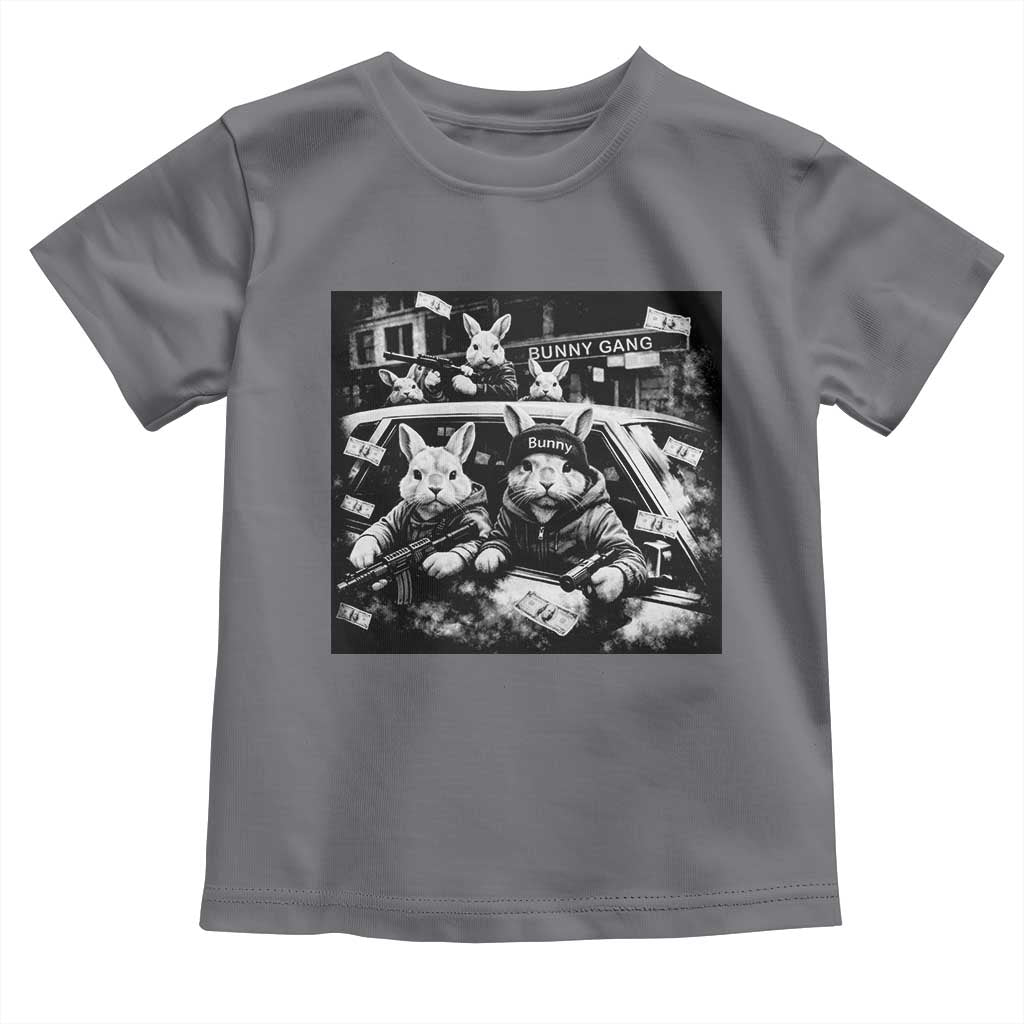 Funny Bunny Gang Toddler T Shirt Vintage Rabbit Meme TS10 Charcoal Print Your Wear