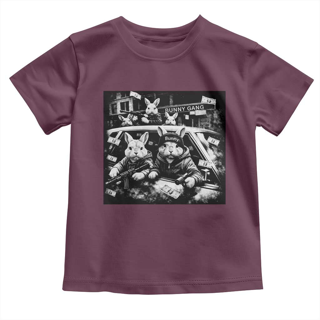 Funny Bunny Gang Toddler T Shirt Vintage Rabbit Meme TS10 Maroon Print Your Wear