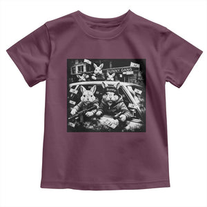 Funny Bunny Gang Toddler T Shirt Vintage Rabbit Meme TS10 Maroon Print Your Wear
