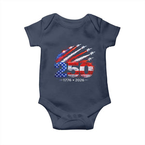 250th Anniversary USA Baby Onesie Patriotic 250 Years American 4th July 1776 2026 TS10 Navy Print Your Wear