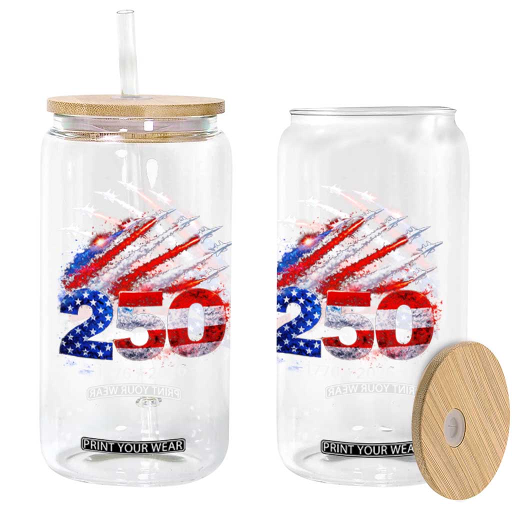 250th Anniversary USA Glass Can Patriotic 250 Years American 4th July 1776 2026 TS10 Print Your Wear