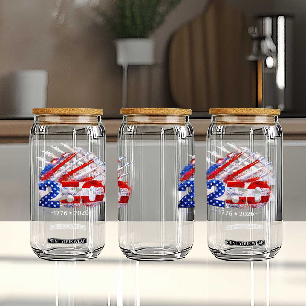 250th Anniversary USA Glass Can Patriotic 250 Years American 4th July 1776 2026 TS10 Print Your Wear