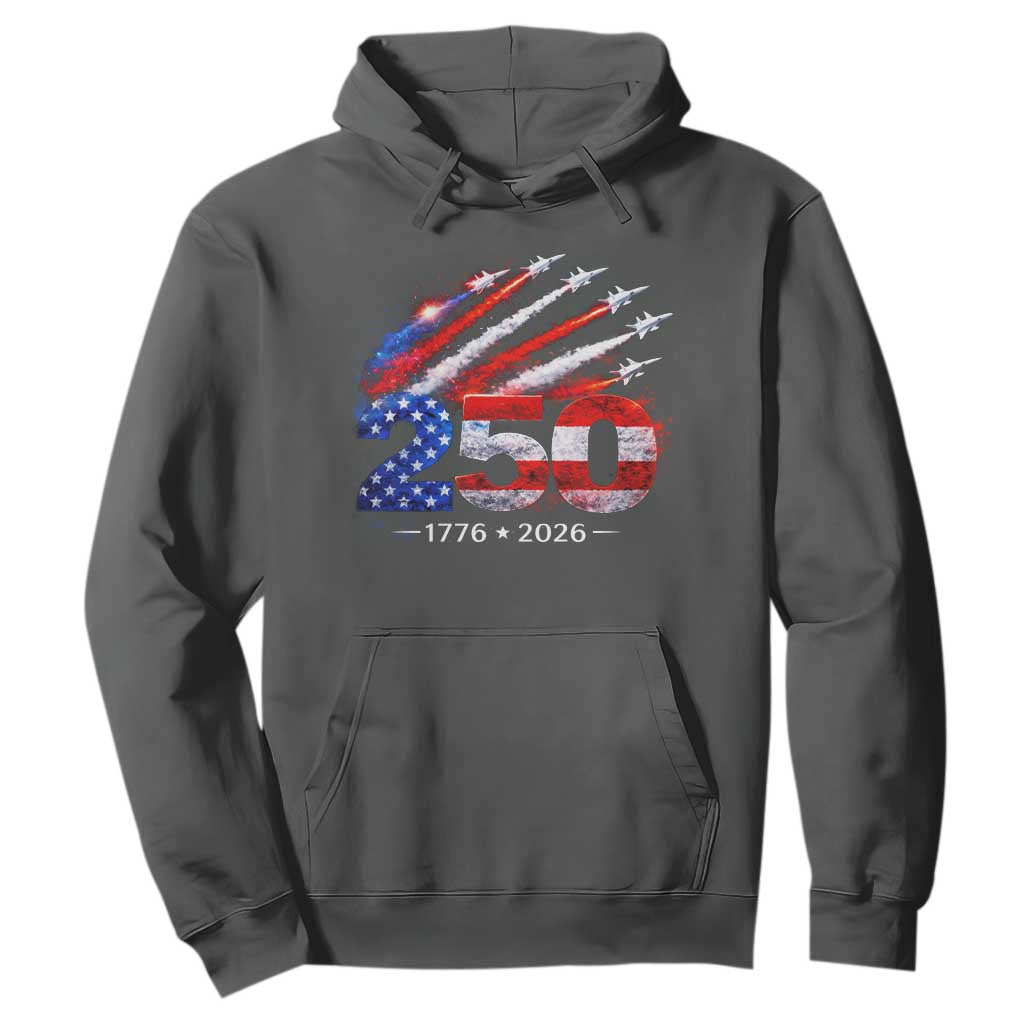 250th Anniversary USA Hoodie Patriotic 250 Years American 4th July 1776 2026 TS10 Dark Heather Print Your Wear