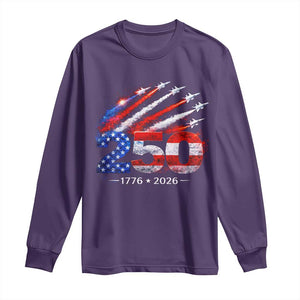 250th Anniversary USA Long Sleeve Shirt Patriotic 250 Years American 4th July 1776 2026 TS10 Purple Print Your Wear
