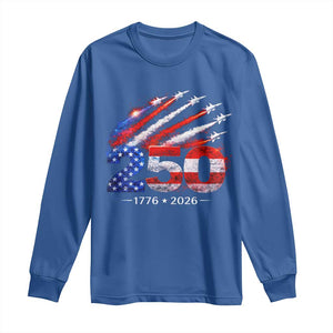 250th Anniversary USA Long Sleeve Shirt Patriotic 250 Years American 4th July 1776 2026 TS10 Royal Blue Print Your Wear