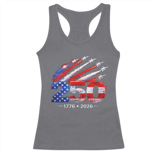 250th Anniversary USA Racerback Tank Top Patriotic 250 Years American 4th July 1776 2026 TS10 Charcoal Print Your Wear
