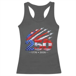 250th Anniversary USA Racerback Tank Top Patriotic 250 Years American 4th July 1776 2026 TS10 Dark Heather Print Your Wear