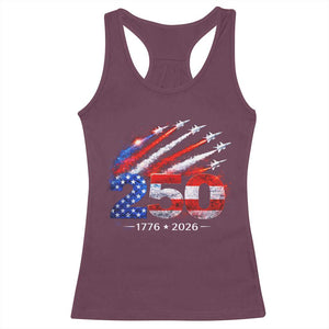 250th Anniversary USA Racerback Tank Top Patriotic 250 Years American 4th July 1776 2026 TS10 Maroon Print Your Wear